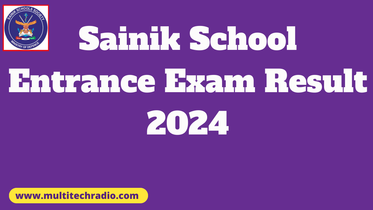 Sainik School Entrance Exam Result 2024