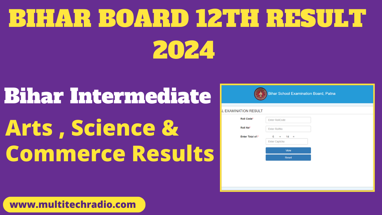 BIHAR BOARD 12TH RESULT 2024